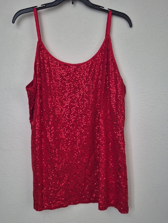 Heart & Hips Tops - Heart & Hips Red Sequin Tank Top